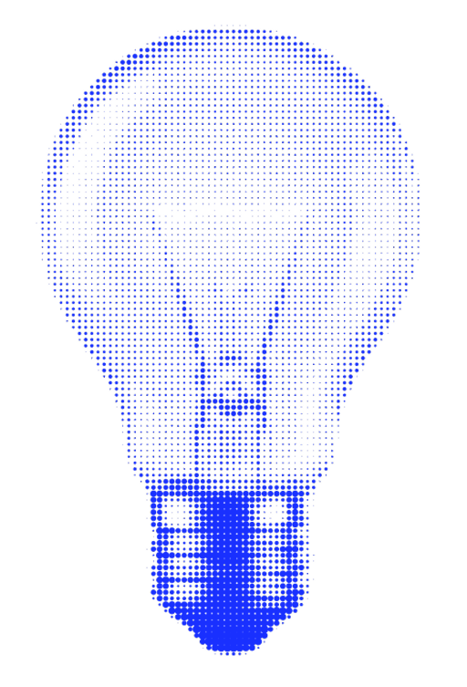 Halftone lightbulb illustration
