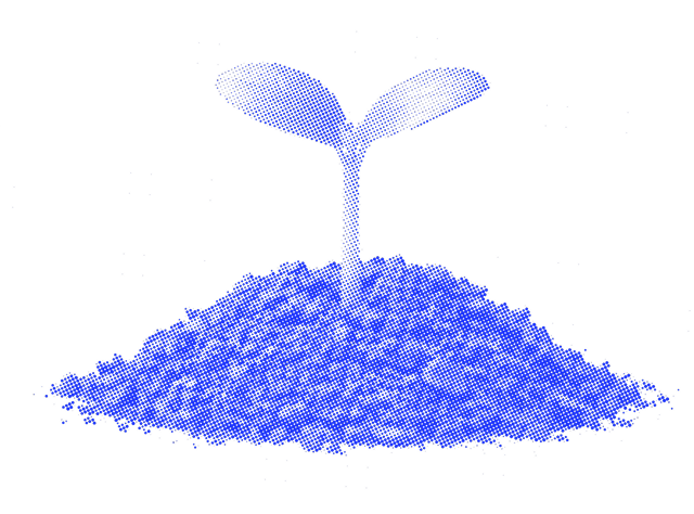 Halftone seedling illustration